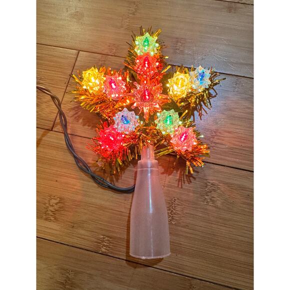 Vintage Holiday Time 11 Light Star Tree Top Single - Picture 1 of 4